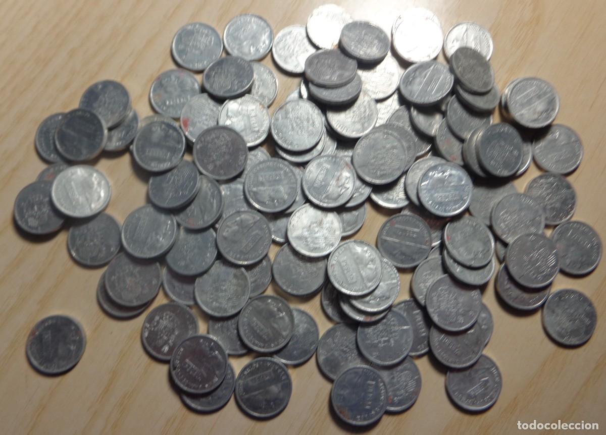 Monedas Juan Carlos I: LOTE DE 136 MONEDAS DE 1 PESETA (1989, 1990, 1991, 1992, 1993, 1994, 1995, 1996, 1997, 1998, 1999)