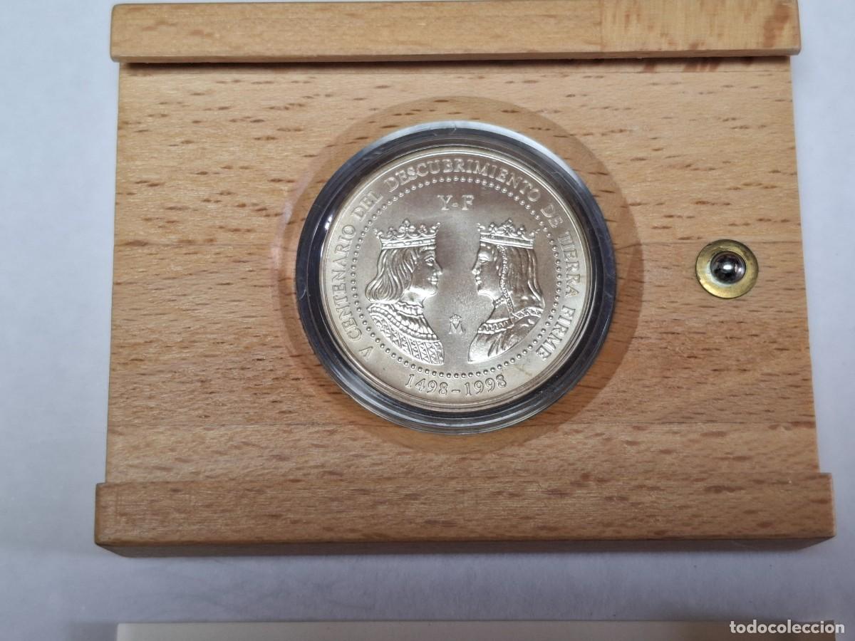Monedas Juan Carlos I: Estuche Moneda de PLATA de 3 ECU de 1998 ANIVERSARIO VENZUELA BANCO DE ESPA&Ntilde;A