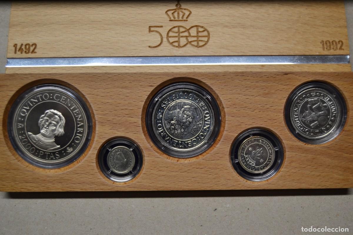 Monedas Juan Carlos I: ESPA&Ntilde;A - 100, 200, 500, 1000 Y 2000 PESETAS EN PLATA - SERIE I 1989 5&ordm; CENTENARIO. LOTE 5736