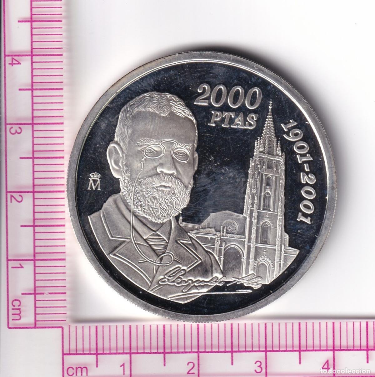 Monedas Juan Carlos I: CREXP757 MONEDA ESPA&Ntilde;A 2000 PESETAS 2001 LEOPOLDO ARIAS CLARIN PLATA