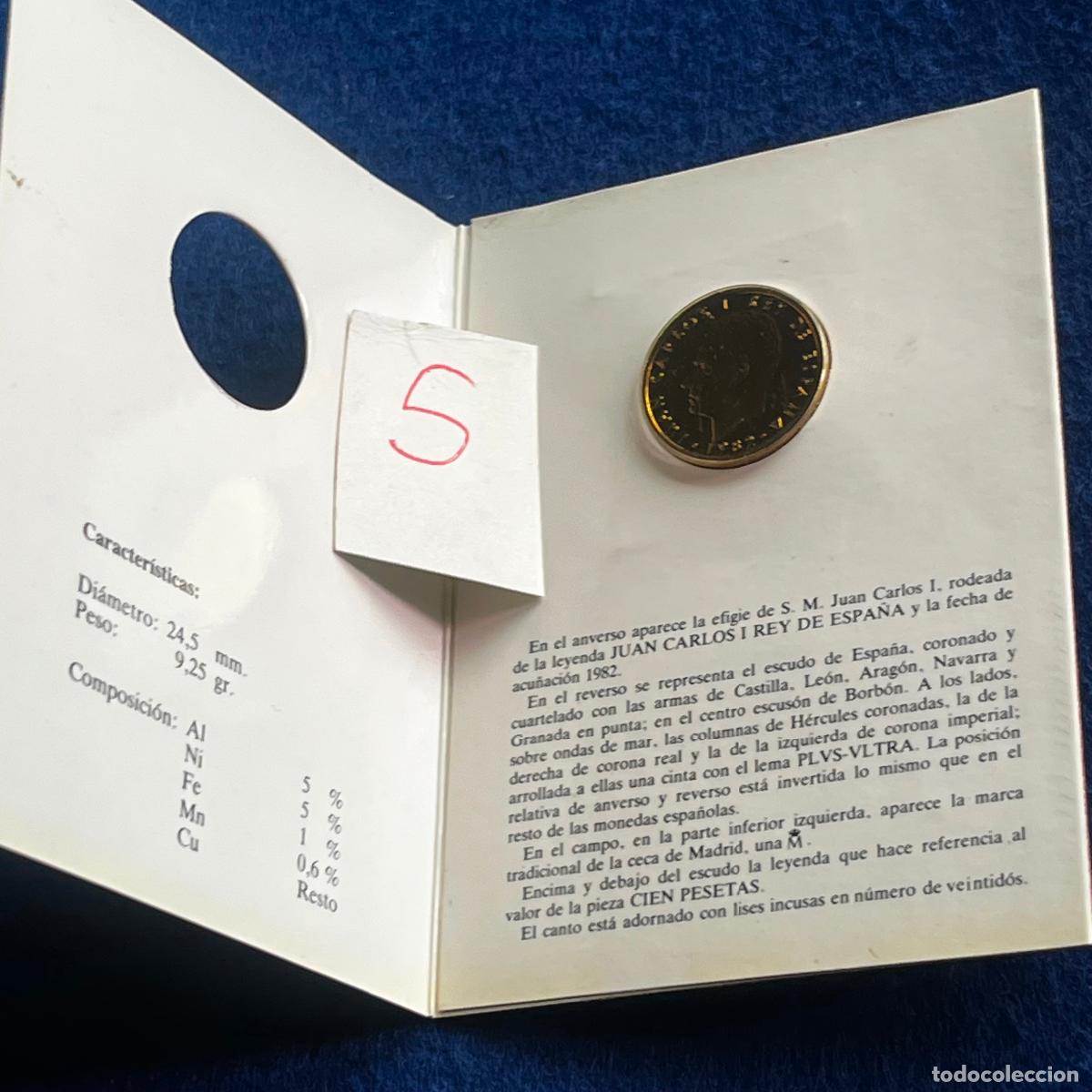 Monedas Juan Carlos I: Espa&ntilde;a 100 pesetas 1982, prueba numism&aacute;tica en carterita, Juan Carlos l, 1&ordm;, 45.000, 5