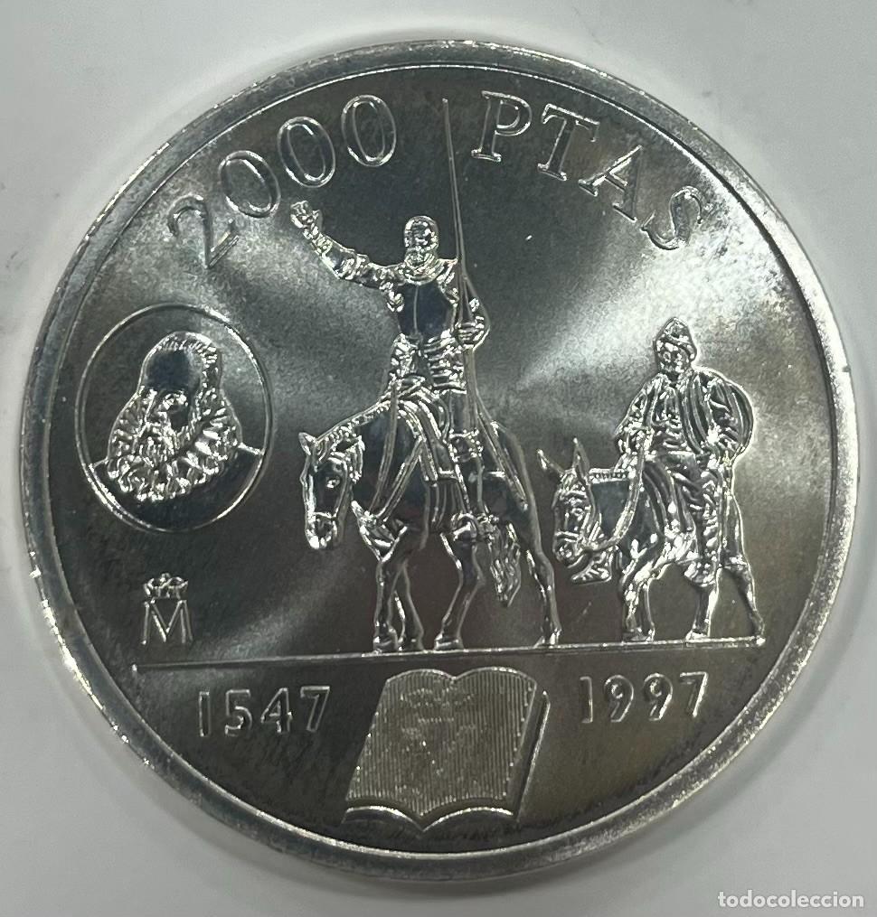 Monedas Juan Carlos I: ESPA&Ntilde;A. A&Ntilde;O 1997. 2000 PTAS PLATA &rdquo;MIGUEL DE CERVANTES&rdquo; PESO 18G