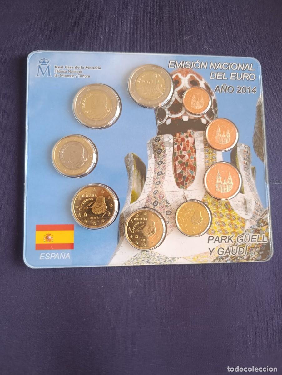 Monedas Juan Carlos I: Cartera Oficial Euroset Espa&ntilde;a 2014 FNMT - Park G&uuml;ell / Gaud&iacute; (BU / BNC)