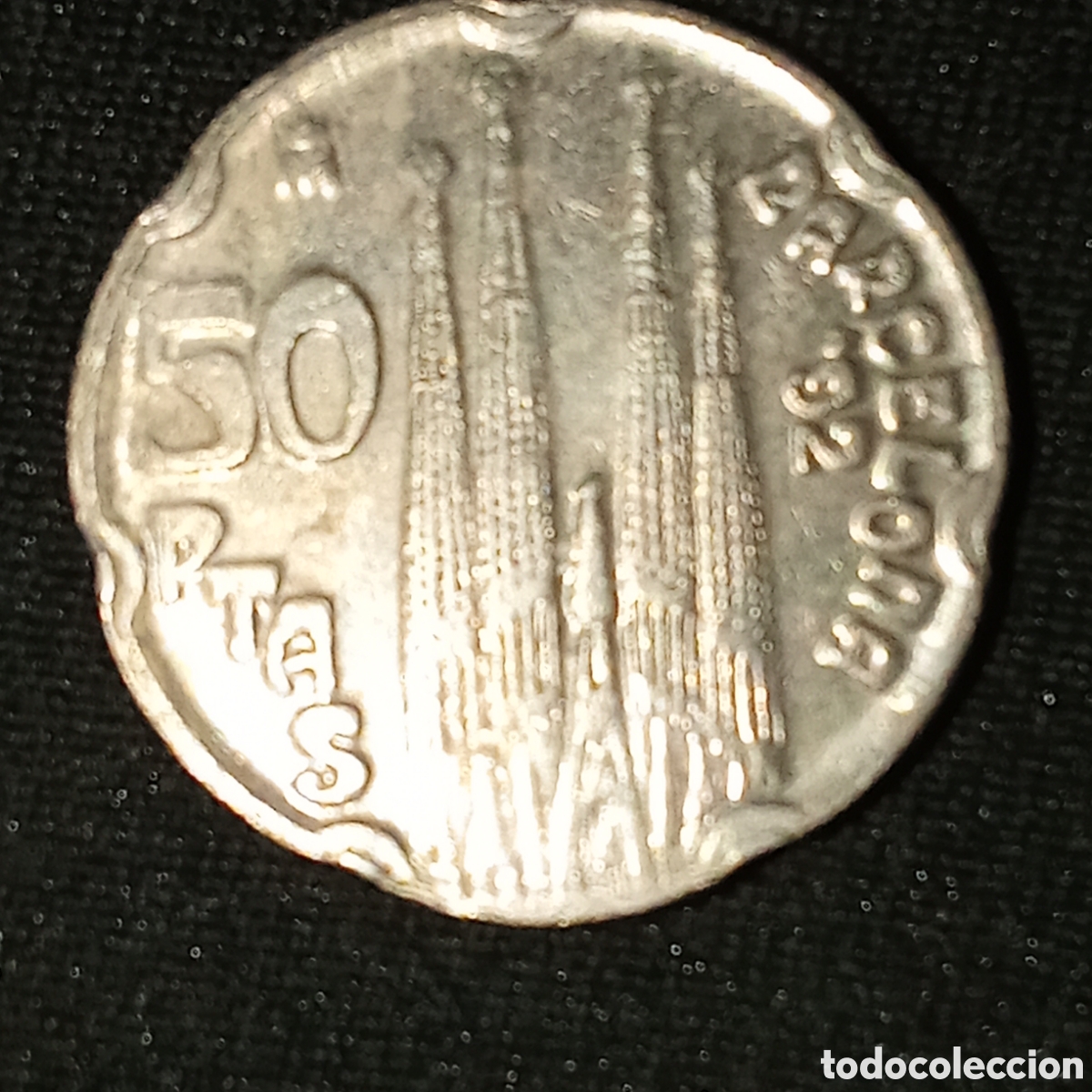 Monedas Juan Carlos I: Espa&ntilde;a 50 pesetas a&ntilde;o 1992. La Sagrada Familia