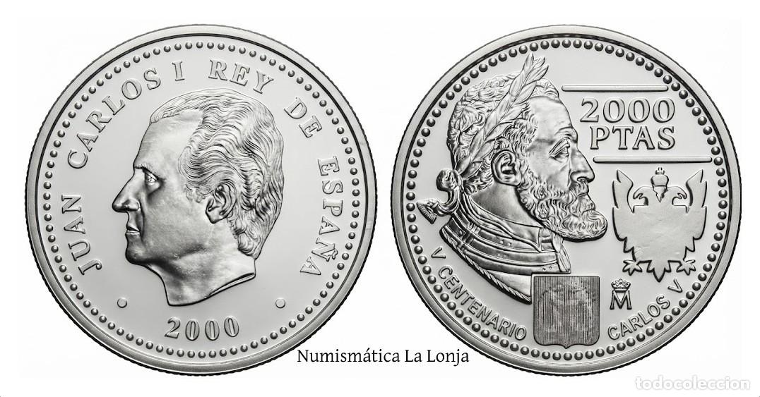 Monedas Juan Carlos I: Espa&ntilde;a 2000 Pesetas Conmemorativa Carlos V 2000 Km 1015 Plata Sc Unc