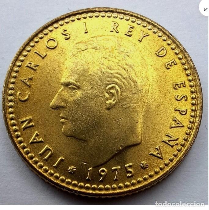 Monedas Juan Carlos I: Espa&ntilde;a, 1 peseta 1975 *19-78 VARIANTE inglesa &rdquo;Juan Carlos I&rdquo; N con punto en vez de &Ntilde;./ SC.