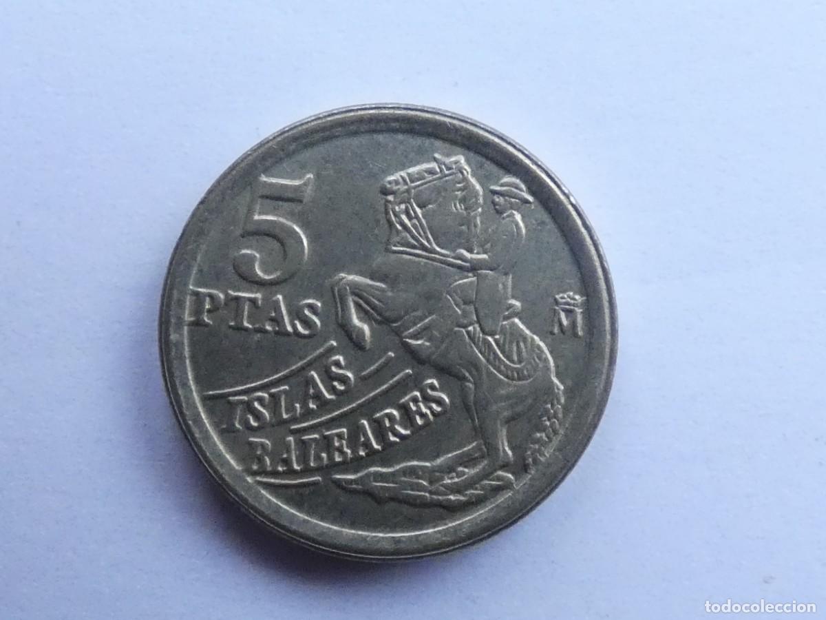 Monedas Juan Carlos I: lote compuesto de cinco monedas de 5 pesetas. Espa&ntilde;a. 1997