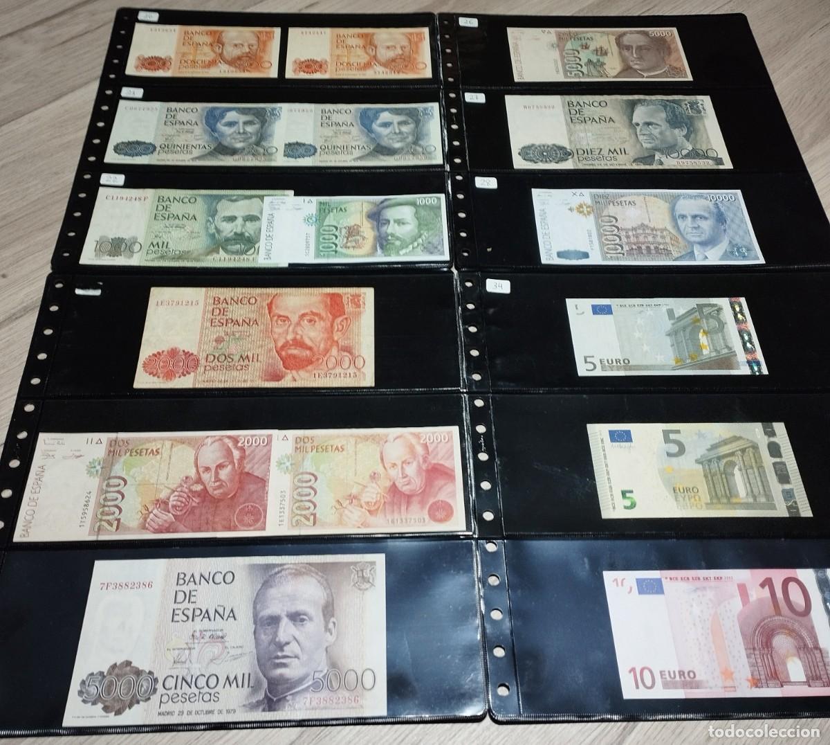Monedas Juan Carlos I: Lote 16 billetes.Juan Carlos I.pesetas-euros.