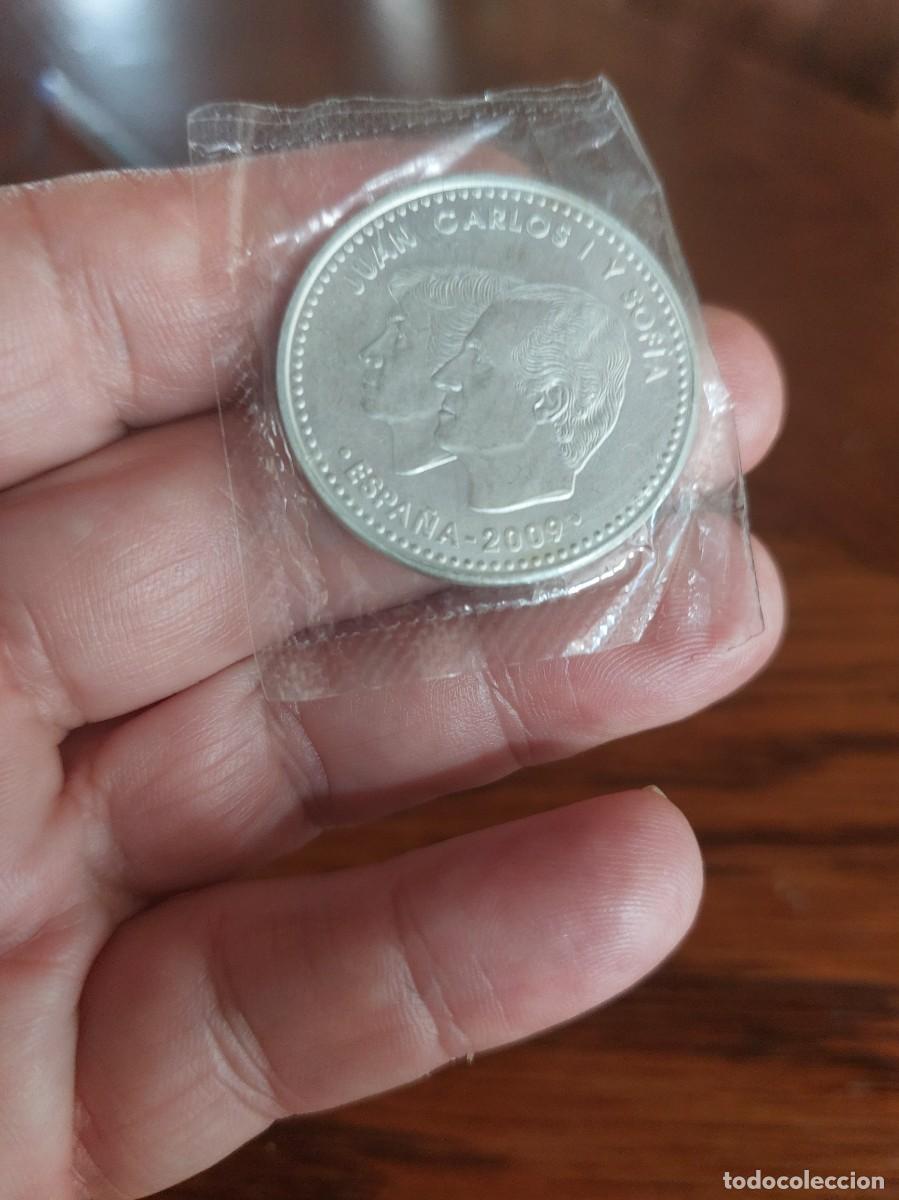 Monedas Juan Carlos I: Bonita moneda conmemorativa 12 Euros 2009.Xaniversario de la Uni&oacute;n Econ&oacute;mica y MonetariaPlata