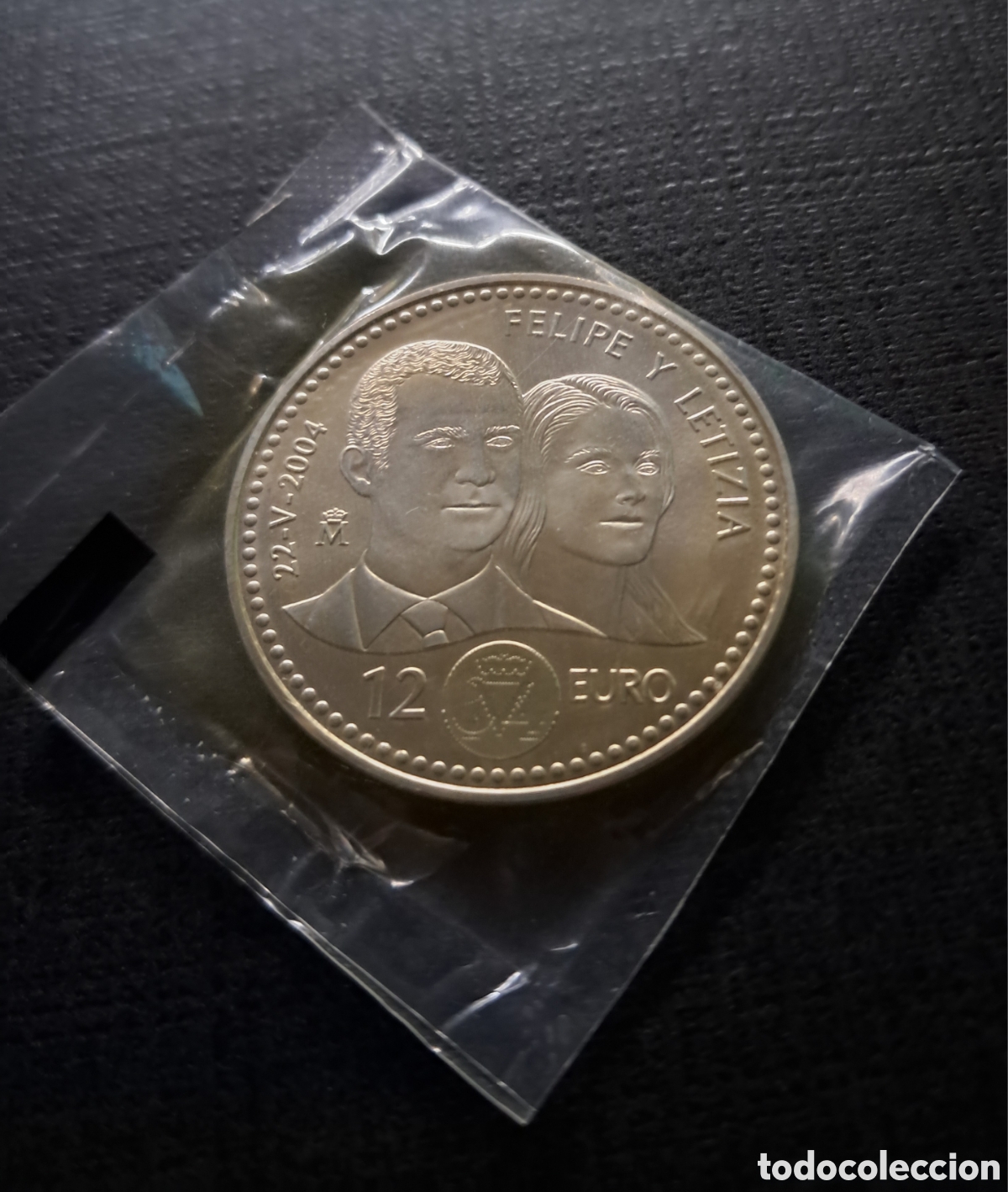 Monedas Juan Carlos I: Moneda oficial 12 Euros / Plata / 2004 / Boda Real Felipe y Letizia.