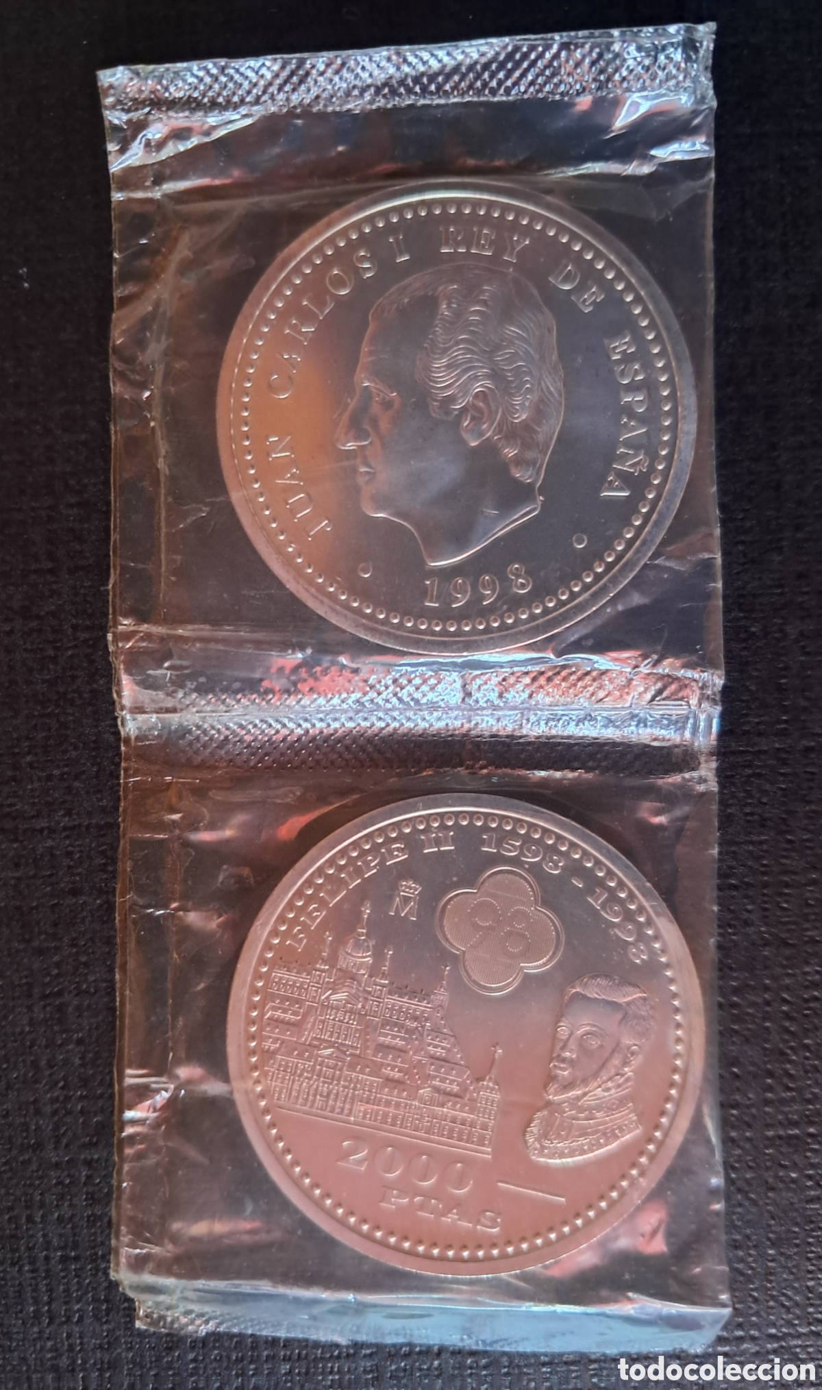 Monedas Juan Carlos I: Lote de 2 monedas / 2.000 Pesetas / 1998 / IV Centenario Felipe II / El Escorial / SC