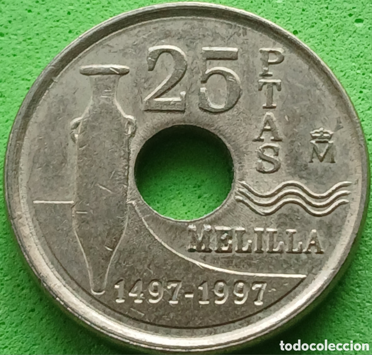 Monedas Juan Carlos I: Espa&ntilde;a 25 pesetas 1997 km#983 Melilla
