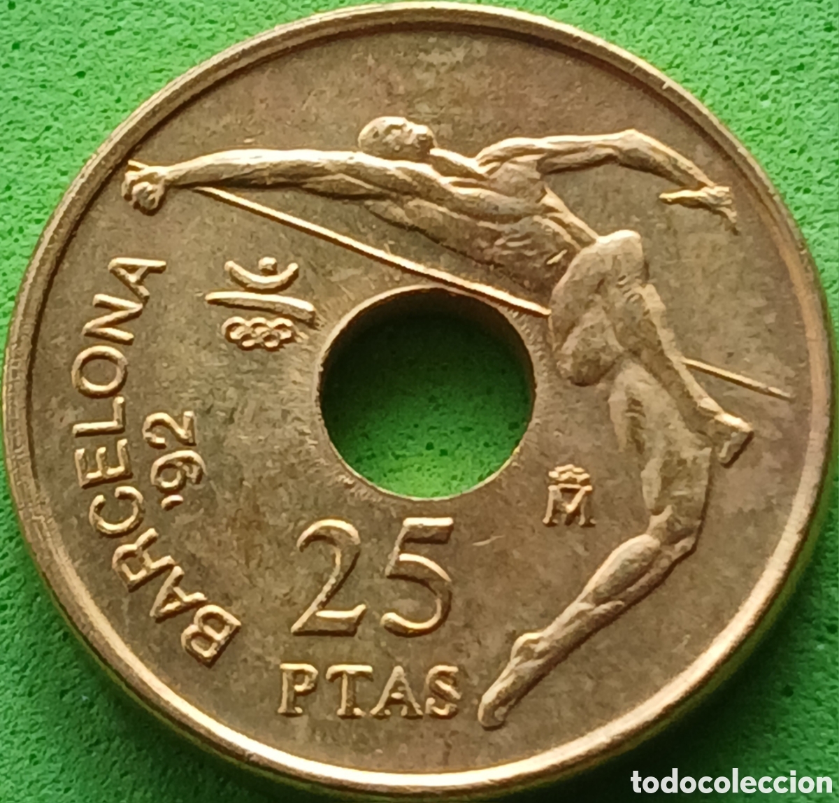 Monedas Juan Carlos I: Espa&ntilde;a 25 pesetas 1990 km#850 Emblema Ol&iacute;mpico