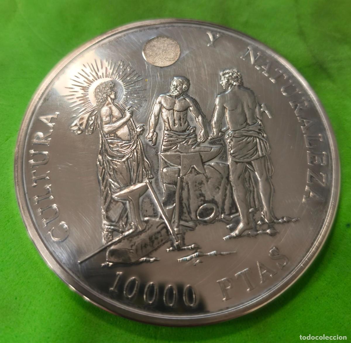 Monedas Juan Carlos I: ESPA&Ntilde;A. A&Ntilde;O 1995. 10.000 PTAS PLATA CULTURA Y NATURALEZA. PESO 168,75 GR