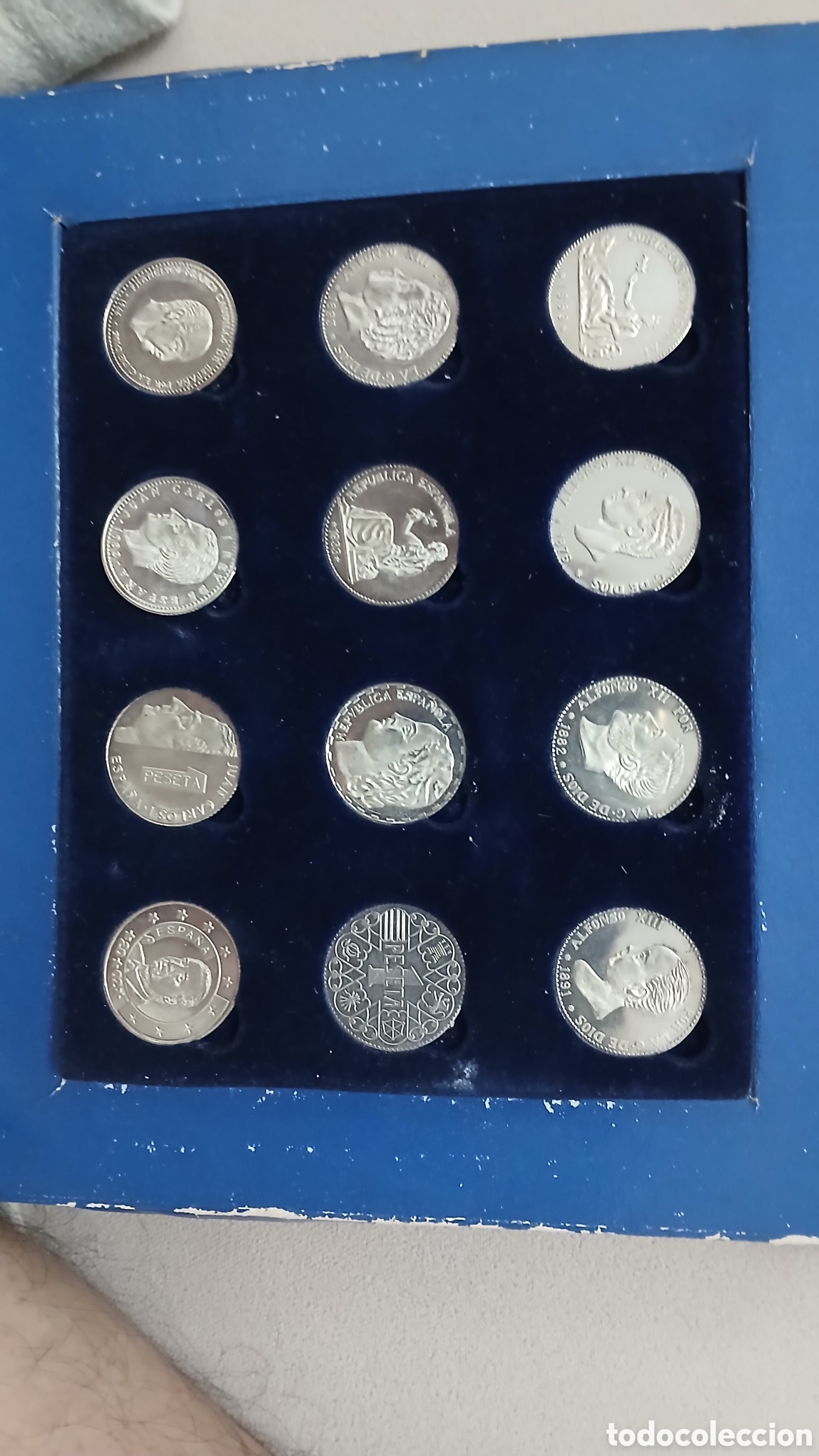 Monete Juan Carlos I: BONITA COLECCION DE HISTORIA DE LA PTS EN PLATA DE LEY