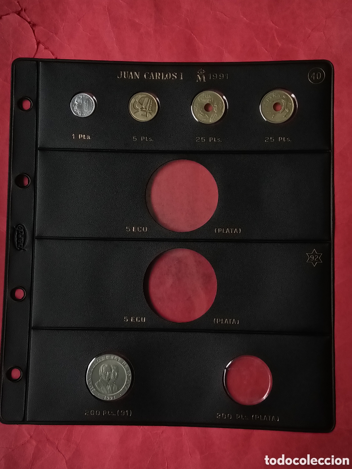 M&uuml;nzen unter Juan Carlos I: PESETAS 1991. A&Ntilde;O COMPLETO SIN CIRCULAR. MONTADO EN PARDO