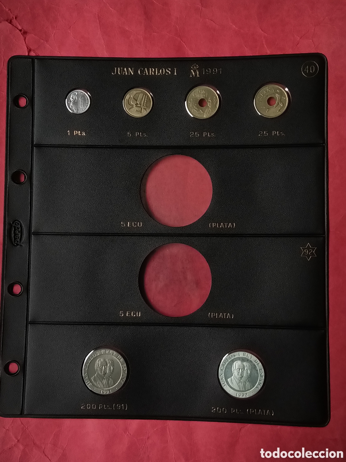 Monedas Juan Carlos I: PESETAS 1991. A&Ntilde;O COMPLETO SIN CIRCULAR Y 200 PESETAS PLATA 1992 MONTADO EN PARDO