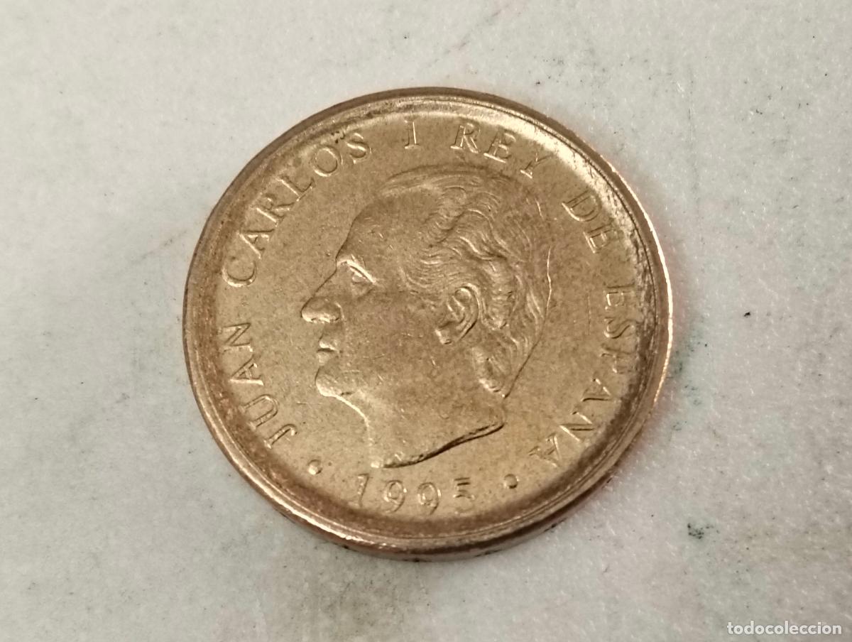 Monedas Juan Carlos I: MONEDA 100 PESETAS, A&Ntilde;O 1995, JUAN CARLOS I, ERROR DE IMPRESION EN EL BORDE