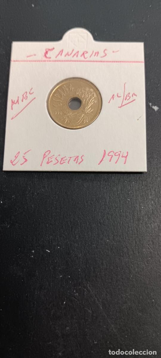M&uuml;nzen unter Juan Carlos I: ESPA&Ntilde;A 25 PESETAS 1994 MBC (CANARIAS)