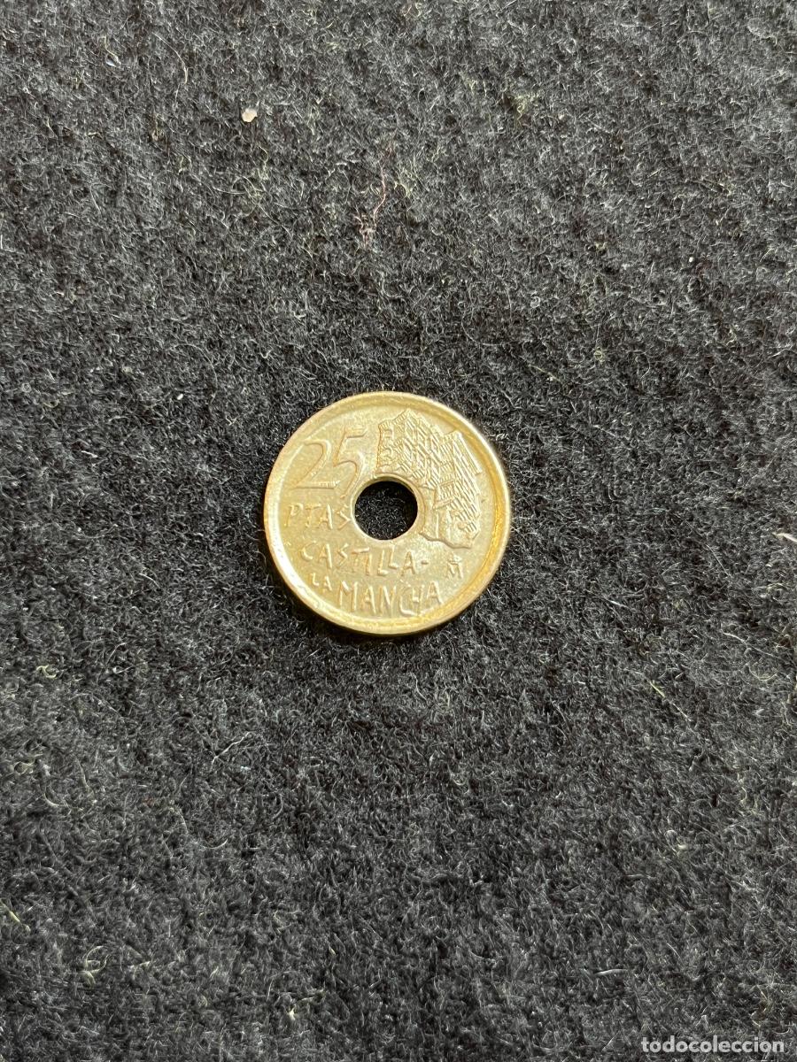 Monete Juan Carlos I: Moneda Espa&ntilde;a 25 Pesetas 1996 Castilla-La Mancha Casas Colgadas de Cuenca Don Quijote