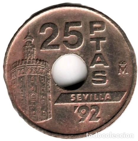 Monedas Juan Carlos I: 25 Pesetas Torre del Oro 1992
