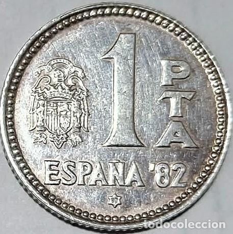 Monedas Juan Carlos I: Espa&ntilde;a, ERROR: 1 peseta 1980 *80 acu&ntilde;ada sobre cospel de niquel?. La de las fotos.