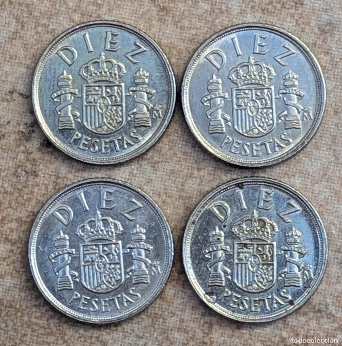 Monete Juan Carlos I: Lote 4 monedas 10 pesetas de 1983