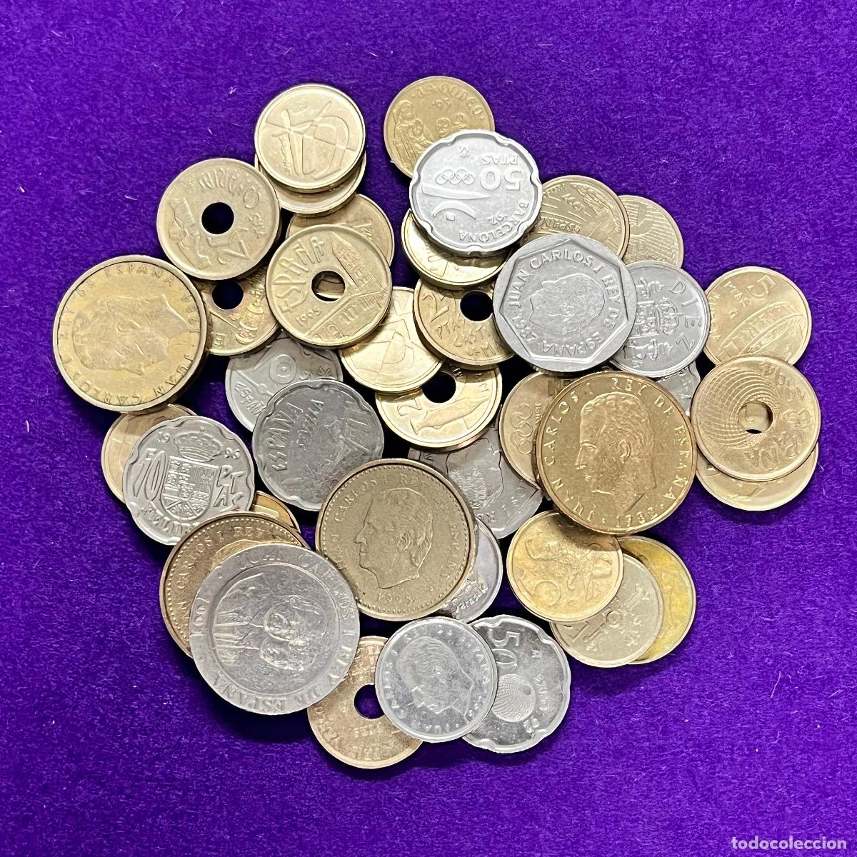 Monedas Juan Carlos I: ESPA&Ntilde;A. 39 MONEDAS DIFERENTES. DE 5 A 200 PTS. BASTANTES SIN CIRCULAR. BONITAS.