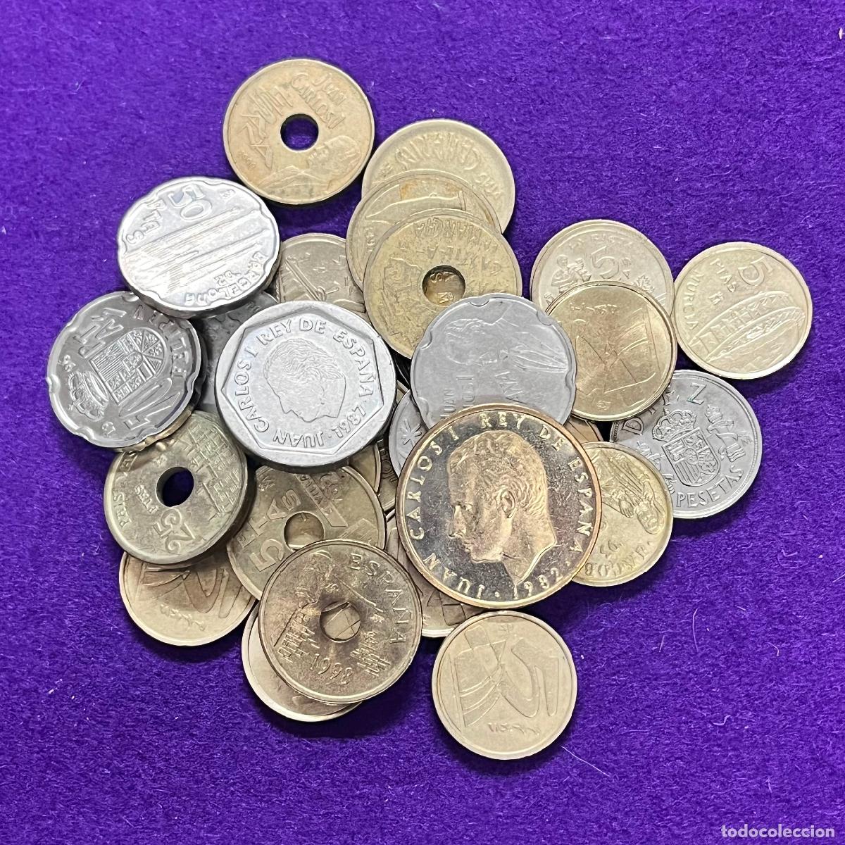 Monedas Juan Carlos I: ESPA&Ntilde;A. 29 MONEDAS DIFERENTES. DE 5 A 200 PTS. HAY ALGUNAS SIN CIRCULAR.