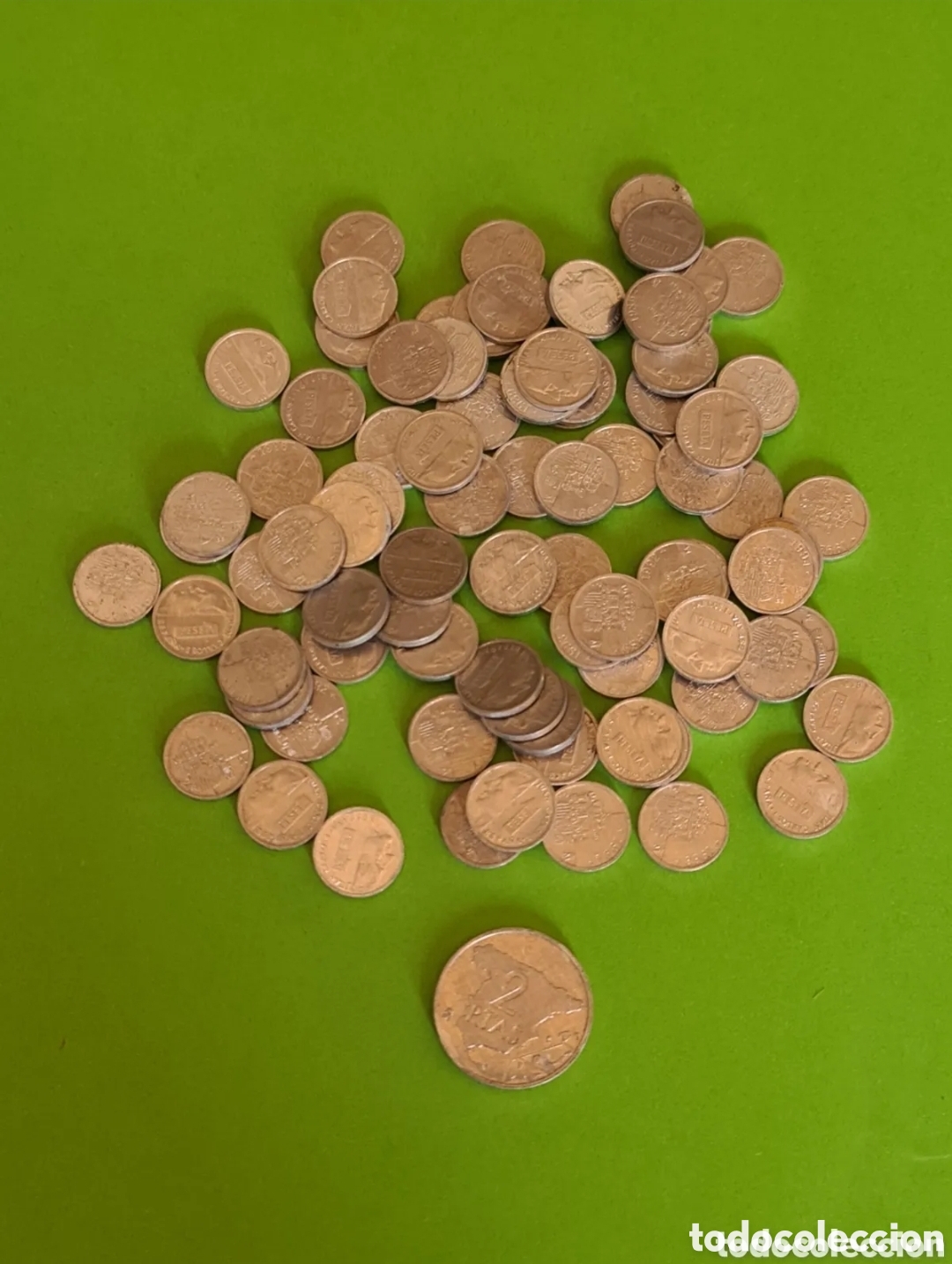 Monete Juan Carlos I: Lote de 83 Monedas de 1 peseta y 1 moneda de 2 pesetas
