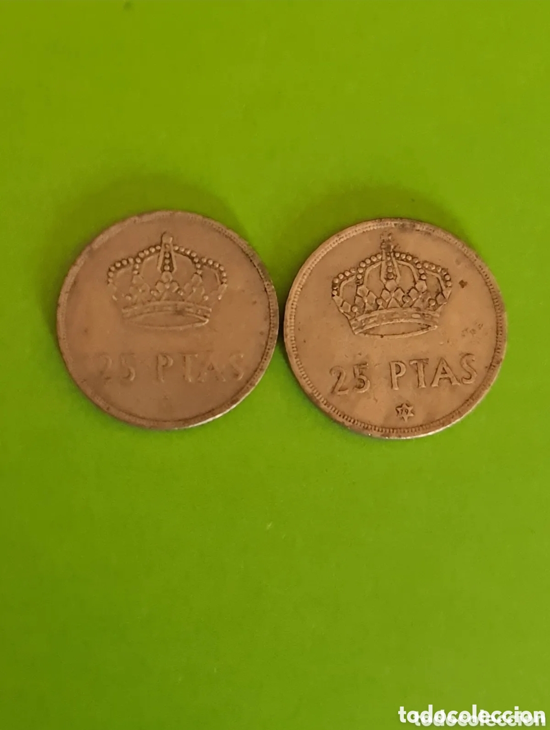 Monete Juan Carlos I: Dos monedas de 25 pesetas/ Espa&ntilde;a/ Juan Carlos I.