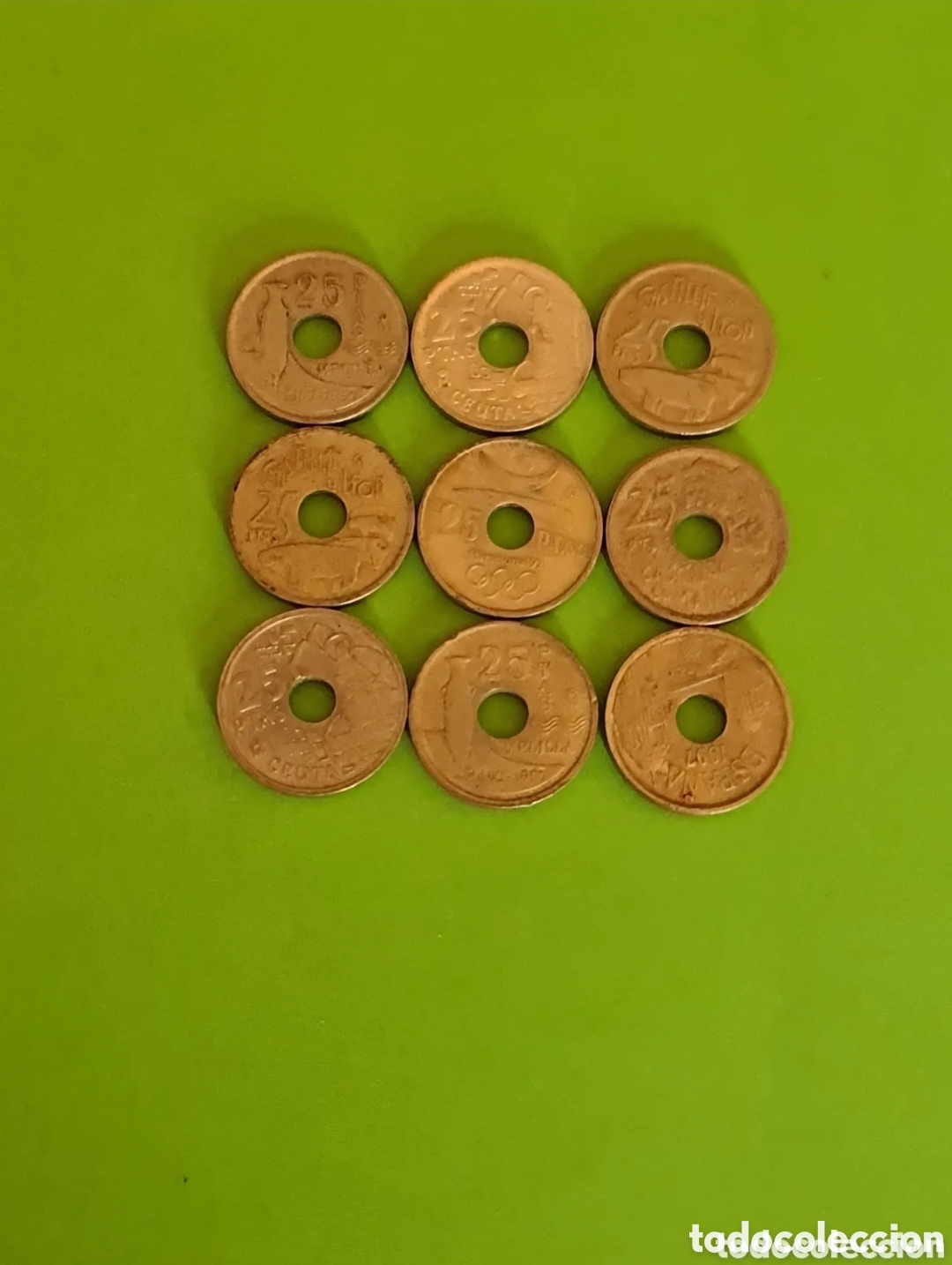Monete Juan Carlos I: Lote de 9 Monedas de 25 pesetas Espa&ntilde;olas