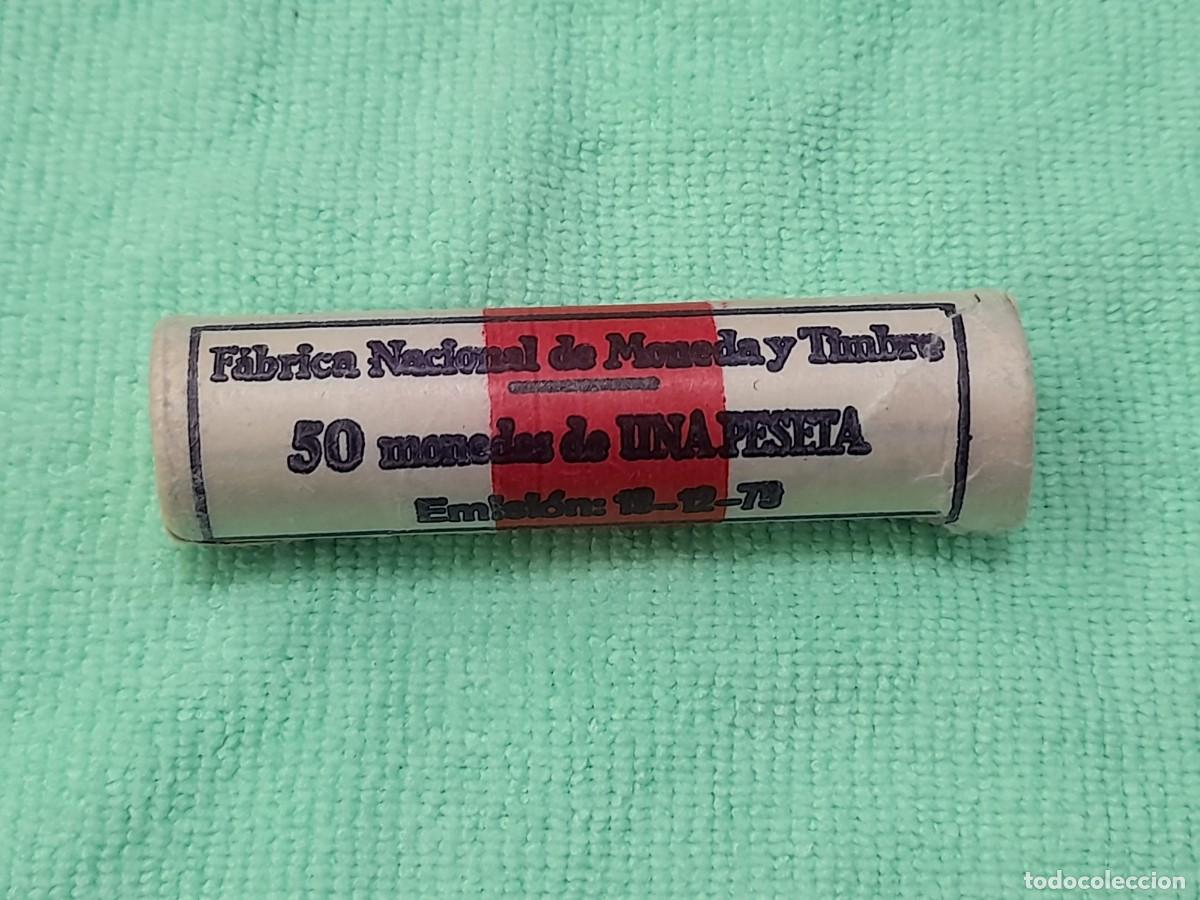 Monedas Juan Carlos I: Cartucho con 50 monedas de 1 Peseta 1975*80