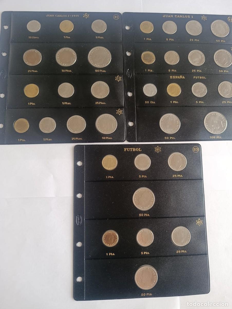 Monedas Juan Carlos I: Album Pardo Monedas Pesetas Juan Carlos I 1975-1980( En Hojas Clasificadoras )