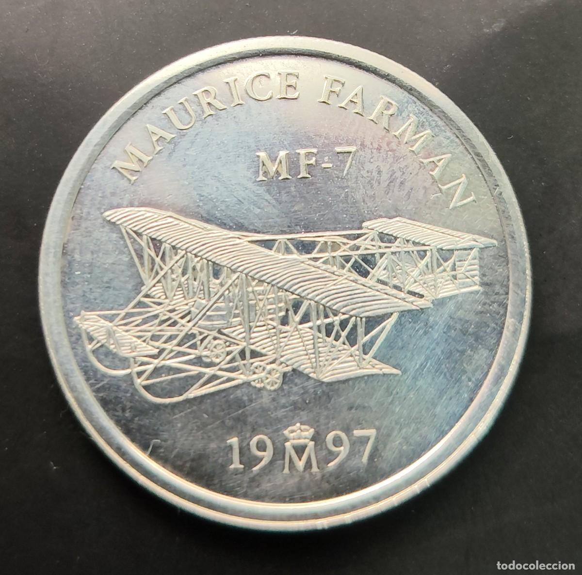 Monedas Juan Carlos I: ESPA&Ntilde;A A&Ntilde;O 1997 , 1 EURO PLATA (925) &rdquo; MAURICE FARMAN &rdquo;