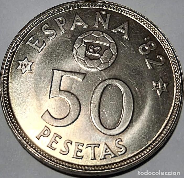 Monedas Juan Carlos I: Espa&ntilde;a, ERROR: 50 pesetas 1980*82 &rdquo;Algo girada&rdquo;. Ver fotos.