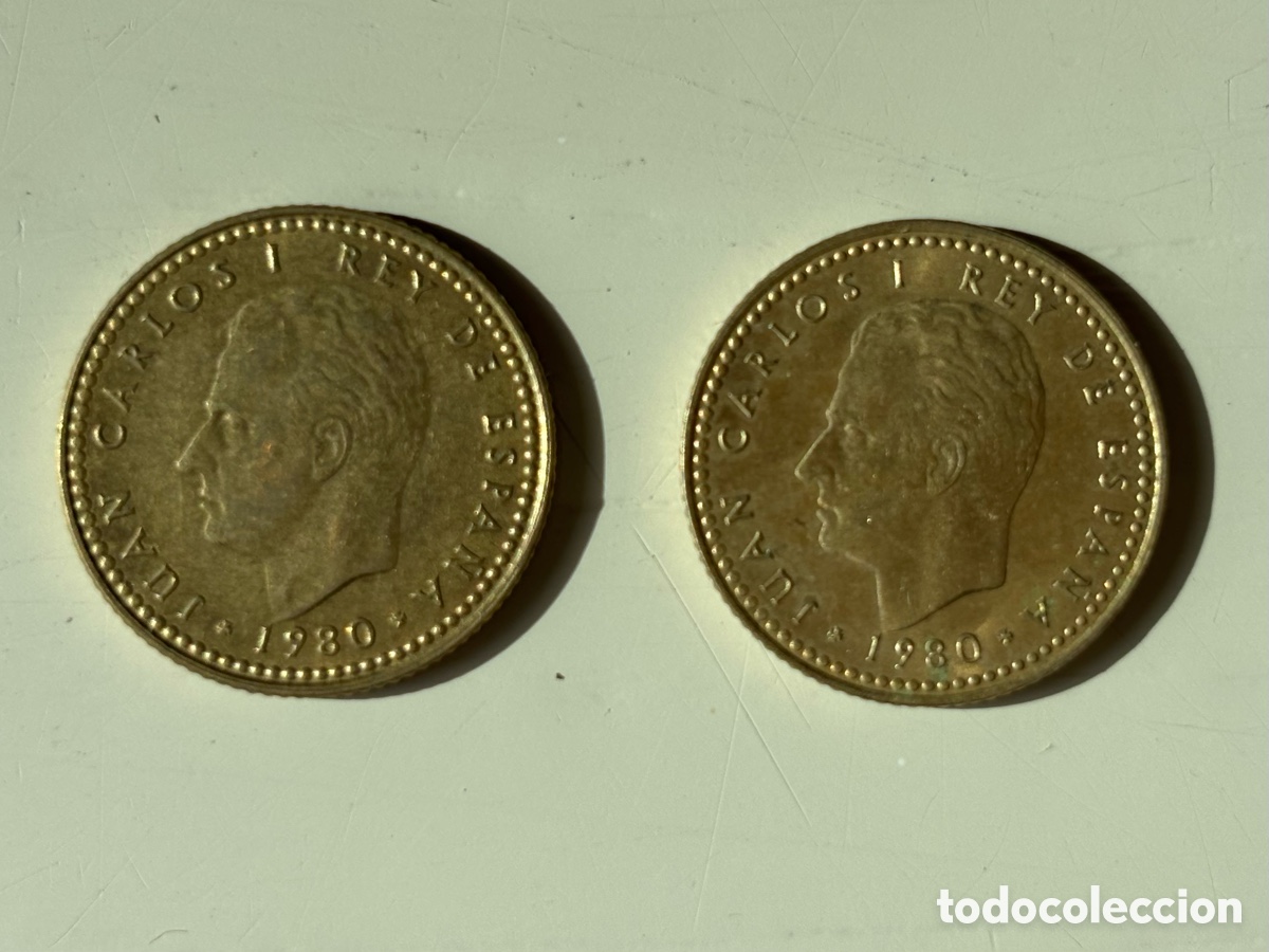 Monedas Juan Carlos I: Pareja Monedas 1 Peseta Espa&ntilde;a 82 1989 Juan Carlos I