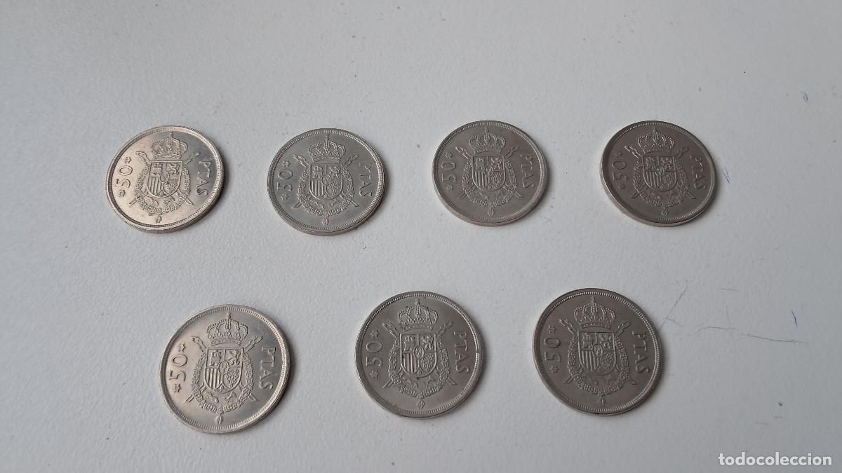 Monedas Juan Carlos I: Lote 7 monedas Espa&ntilde;a, Juan Carlos I, 50 pesetas