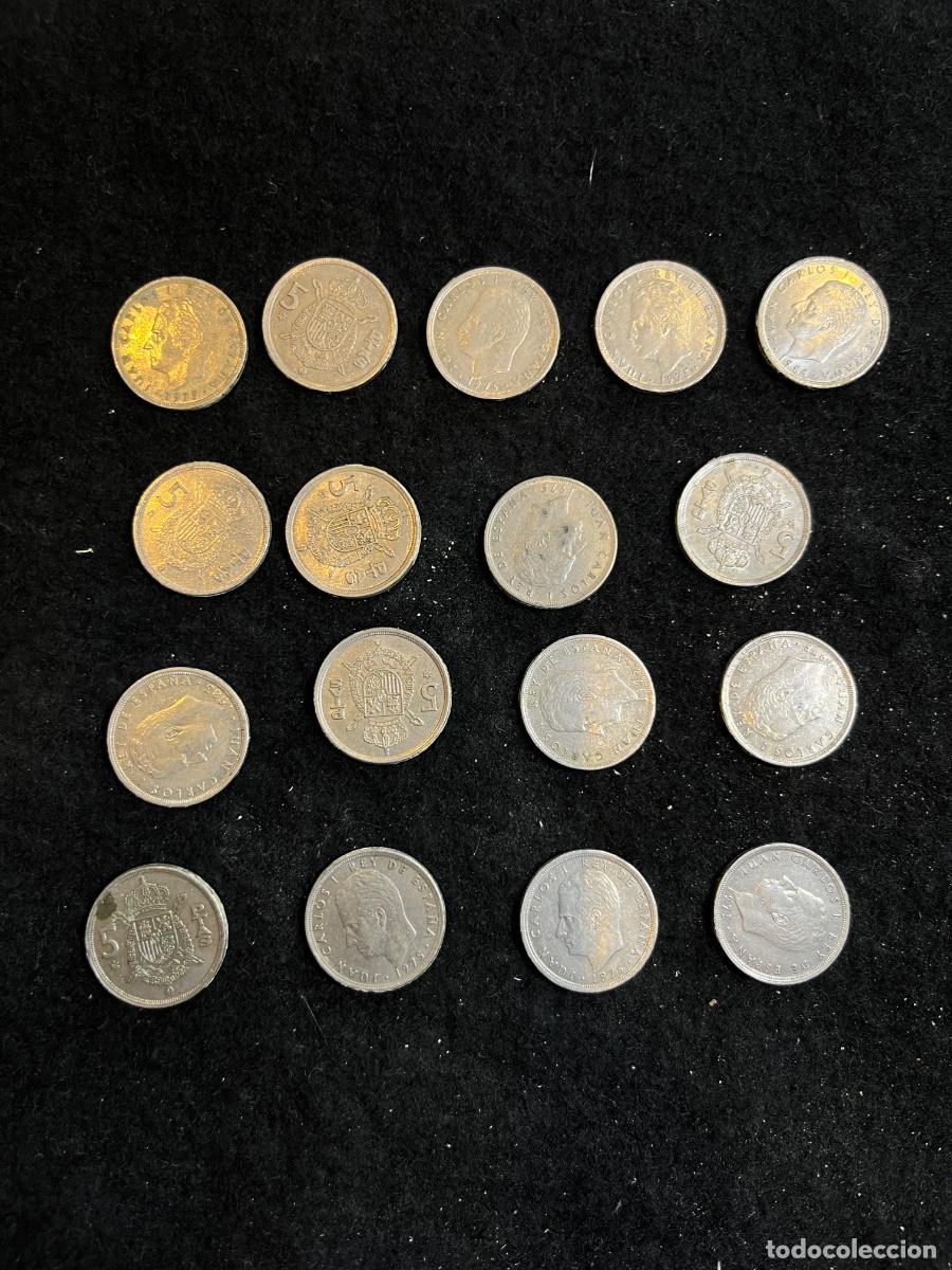 M&uuml;nzen unter Juan Carlos I: Lote de monedas espa&ntilde;olas de 5 Pesetas Juan Carlos I 1975 Mundial 82 y emisiones circuladas colecci&oacute;