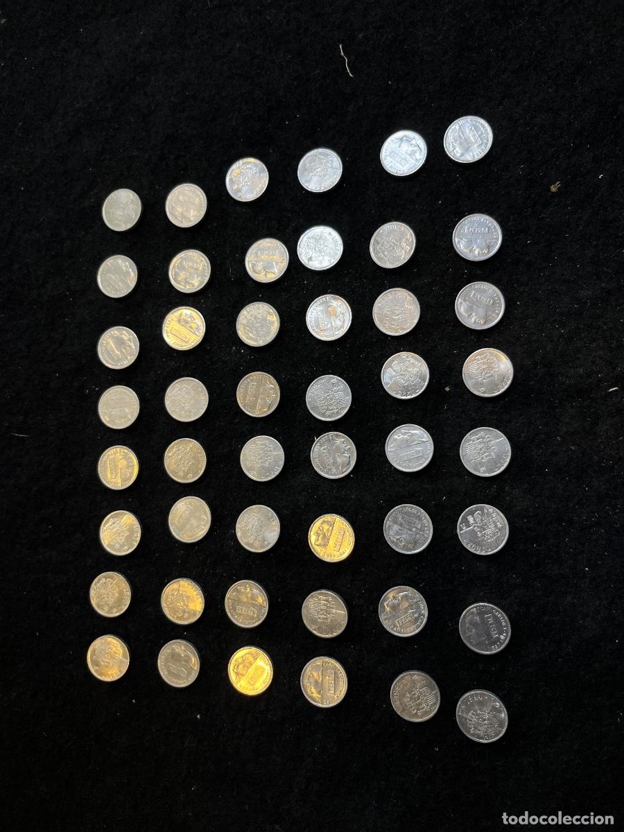 Monedas Juan Carlos I: Lote 72 Monedas de 1 Peseta Juan Carlos I Espa&ntilde;a A&ntilde;os 1980 y 1990 Numism&aacute;tica