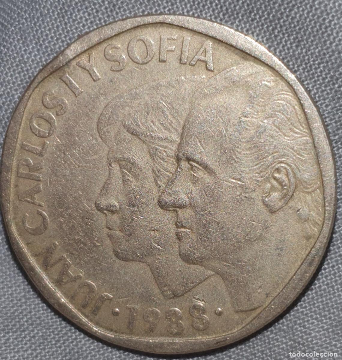 Monedas Juan Carlos I: Espanha 500 Pesetas 1988 &ndash; Juan Carlos I e Rainha Sof&iacute;a