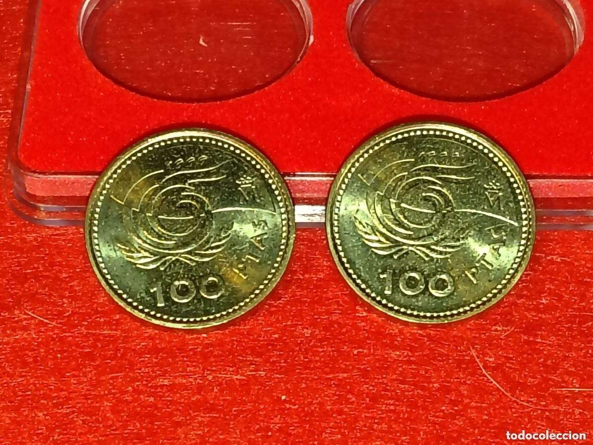 Coins Juan Carlos I: MONEDAS 100 PESETAS DEL 1999 DEL REY, FLOR DE LIS ARRIBA/ABAJO (FLOR DE CU&Ntilde;O)