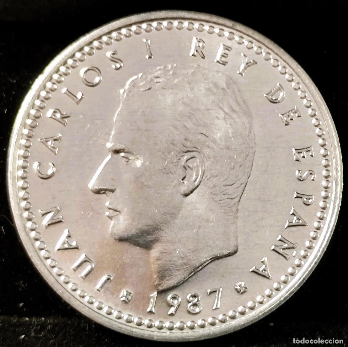Moedas Juan Carlos I: Espa&ntilde;a 1 Peseta 1987 M Coronada , UNC Lote 2558