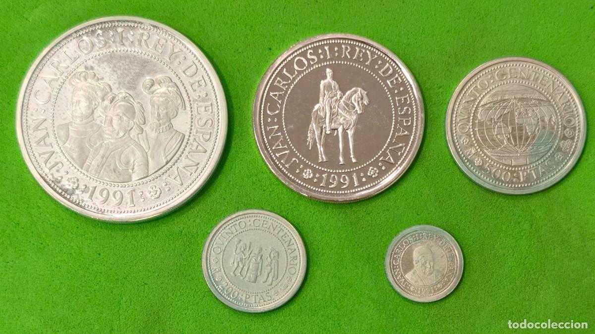 Monedas Juan Carlos I: ESPA&Ntilde;A. A&Ntilde;O 1991. V CENTENARIO DESCUBRIMIENTO AMERICA. SERIE DE 5 MONEDAS.