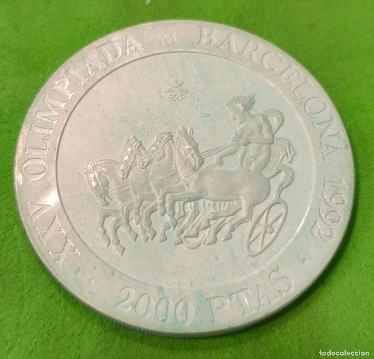 Monedas Juan Carlos I: ESPA&Ntilde;A. A&Ntilde;O 1992. 2000 PTAS PLATA (925) OLIMOIADAS 92 &rdquo; CUADRIGA &rdquo;. PESO 27 GR