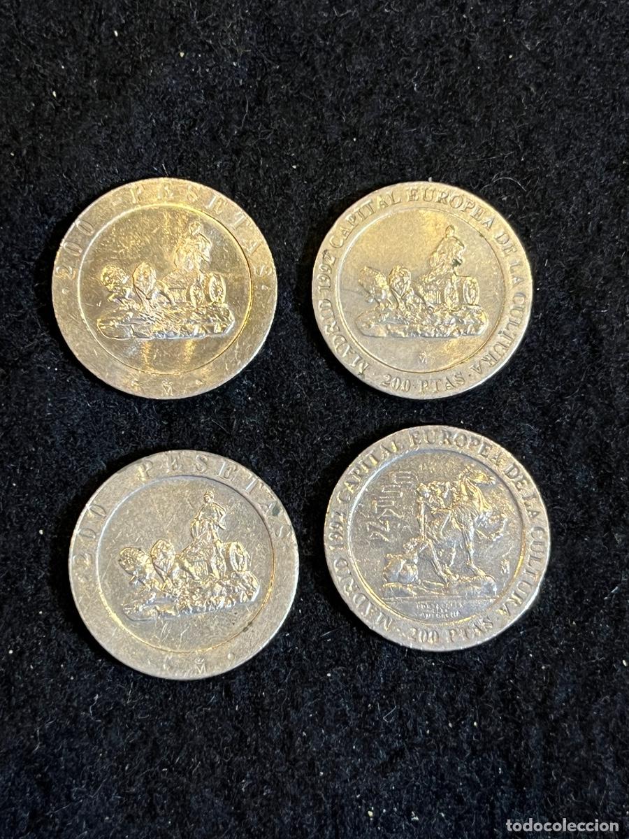 Moedas Juan Carlos I: Monedas 200 Pesetas Espa&ntilde;a 1990, 1991 y 1992 &ndash; Madrid Capital Europea de la Cultura y Pesetas Juan C