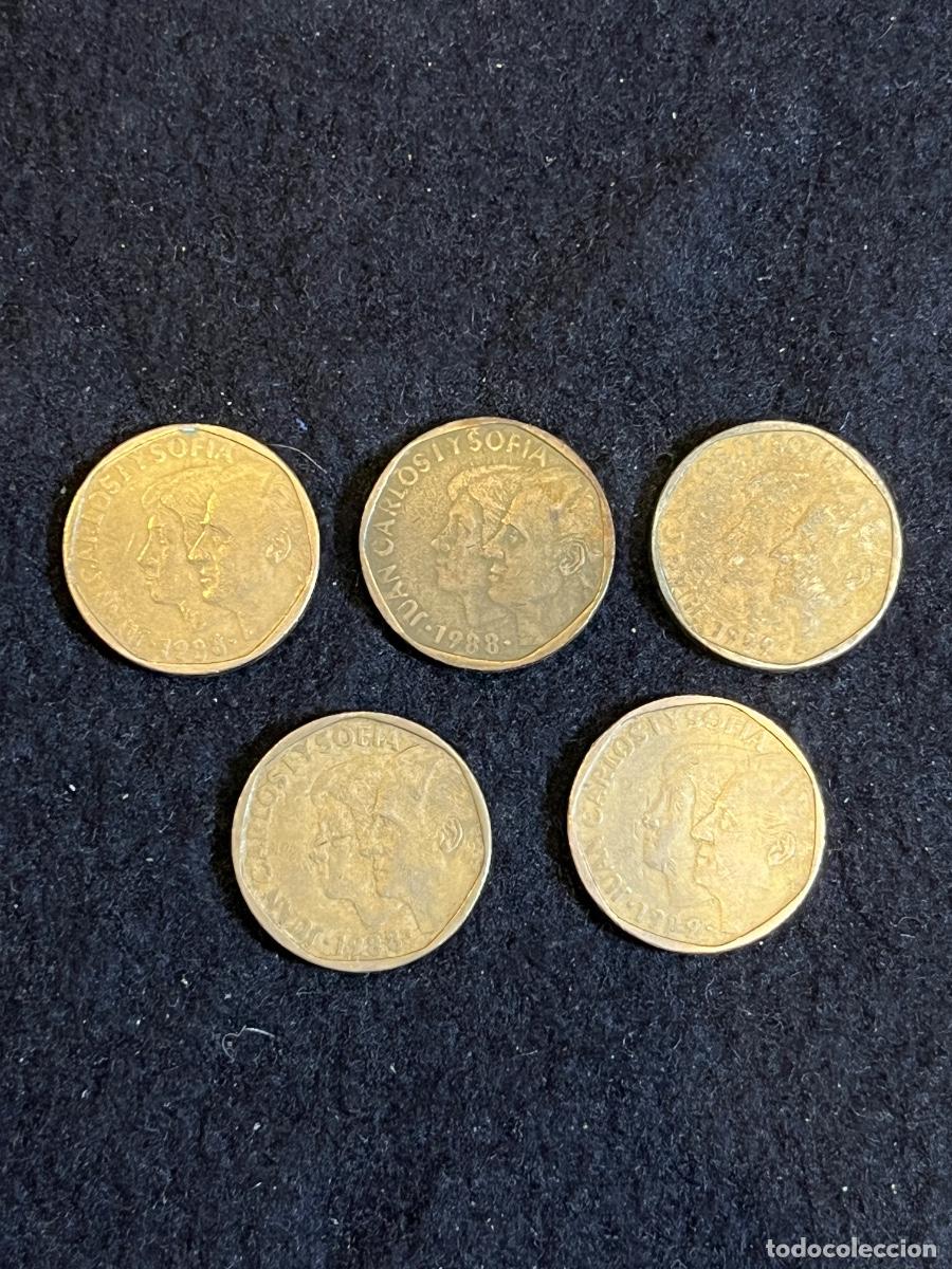 Moedas Juan Carlos I: Lote 5 Monedas 500 Pesetas Espa&ntilde;a 1988, 1989 y 1990 &ndash; Juan Carlos I y Sof&iacute;a &ndash; Pesetas Espa&ntilde;olas