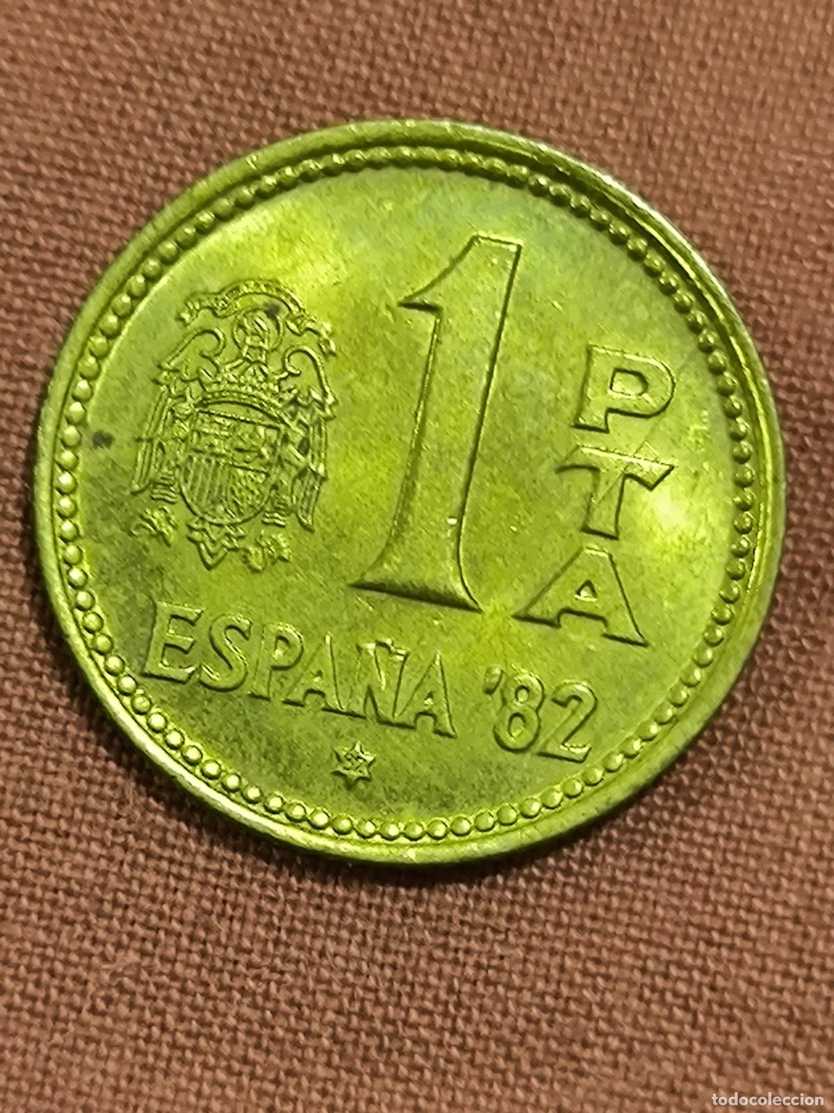 Monedas Juan Carlos I: Moneda de Espa&ntilde;a 1 Peseta Mundial de Espa&ntilde;a 82 Anverso y Reverso Coleccionismo Numism&aacute;tica
