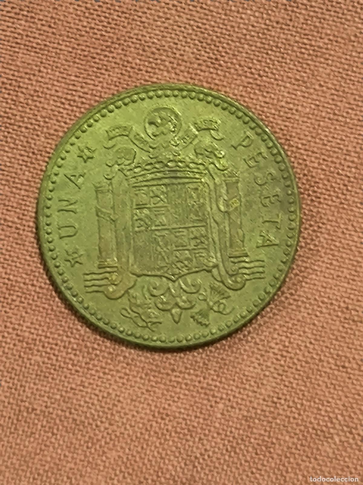 Monete Juan Carlos I: Moneda de Espa&ntilde;a 1 Peseta Juan Carlos I 1975 Anverso y Reverso Coleccionismo Numism&aacute;tica