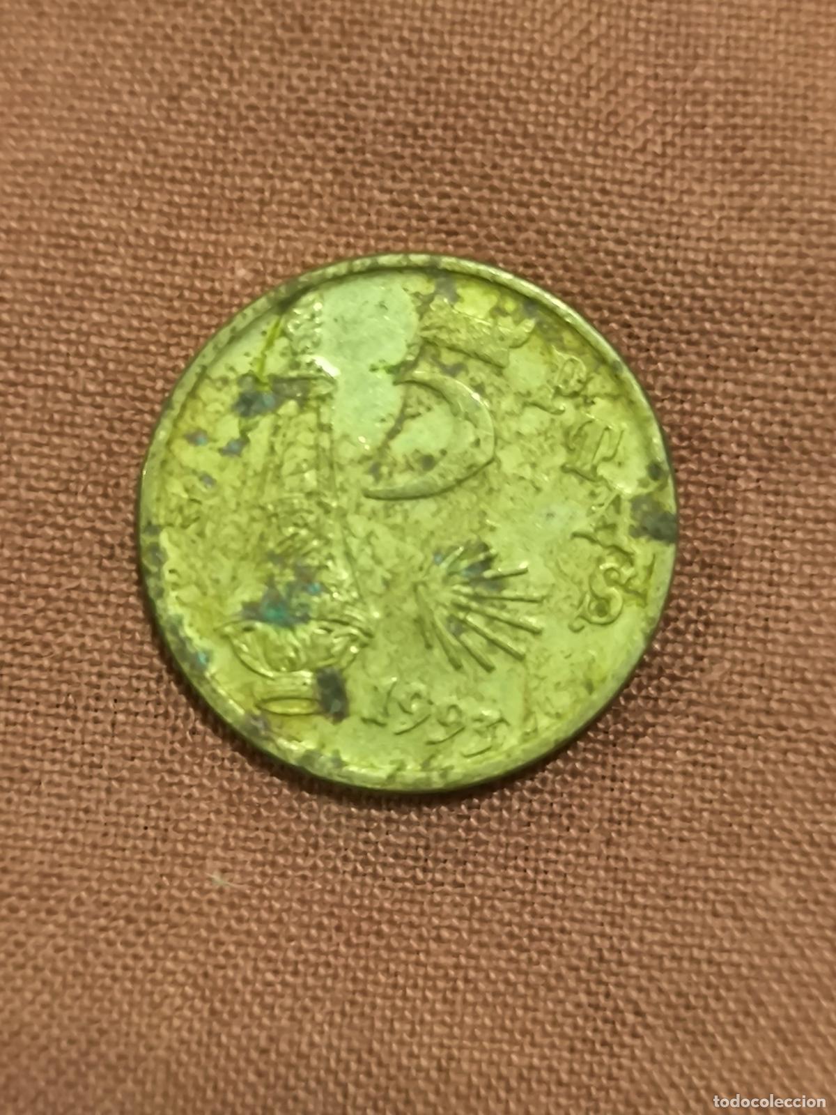 M&uuml;nzen unter Juan Carlos I: Moneda de Espa&ntilde;a 5 Pesetas Juan Carlos I Anverso y Reverso Coleccionismo Numism&aacute;tica